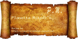 Planetta Mikeás névjegykártya